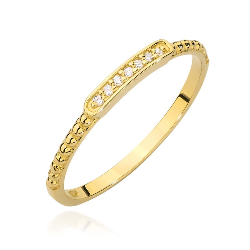 Prsteň W0606 s diamantmi, žlté zlato Au 585/1000 2