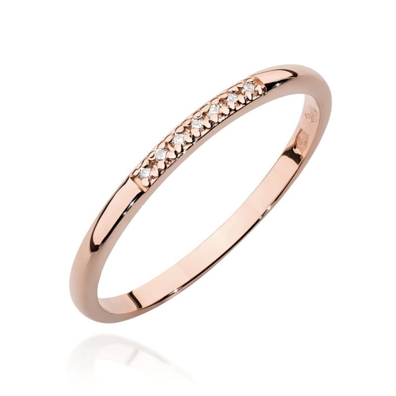 Prsteň W0607 s diamantmi, ružové zlato Au 585/1000 2