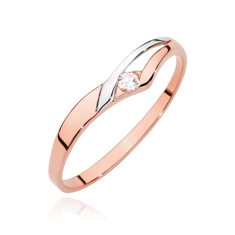 Prsteň W0609 Diamant 0,04ct ružové zlato Au 585/1000 2