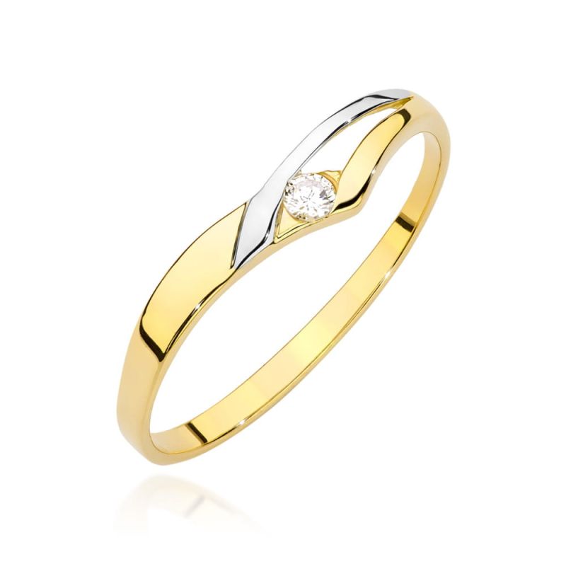 Prsteň W0609 Diamant 0,04ct žlté zlato Au 585/1000 2