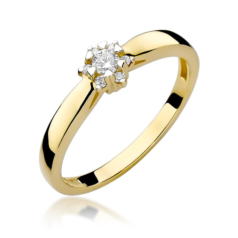 Prsteň W061 Diamant 0,10ct žlté zlato Au 585/1000 2