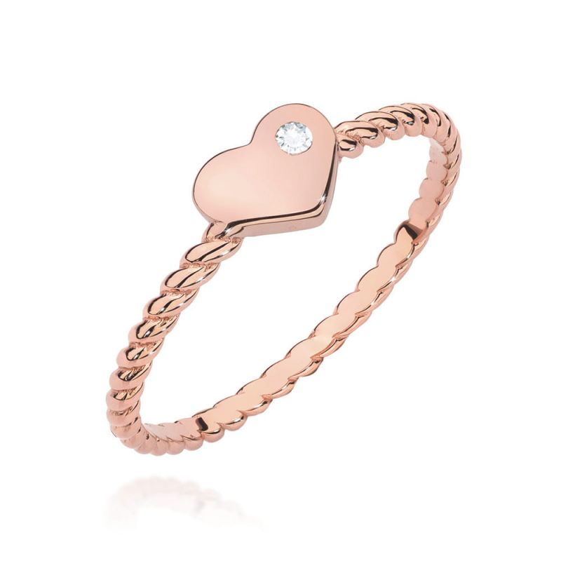 Prsteň W0610 Diamant 0,03ct ružové zlato Au 585/1000 2