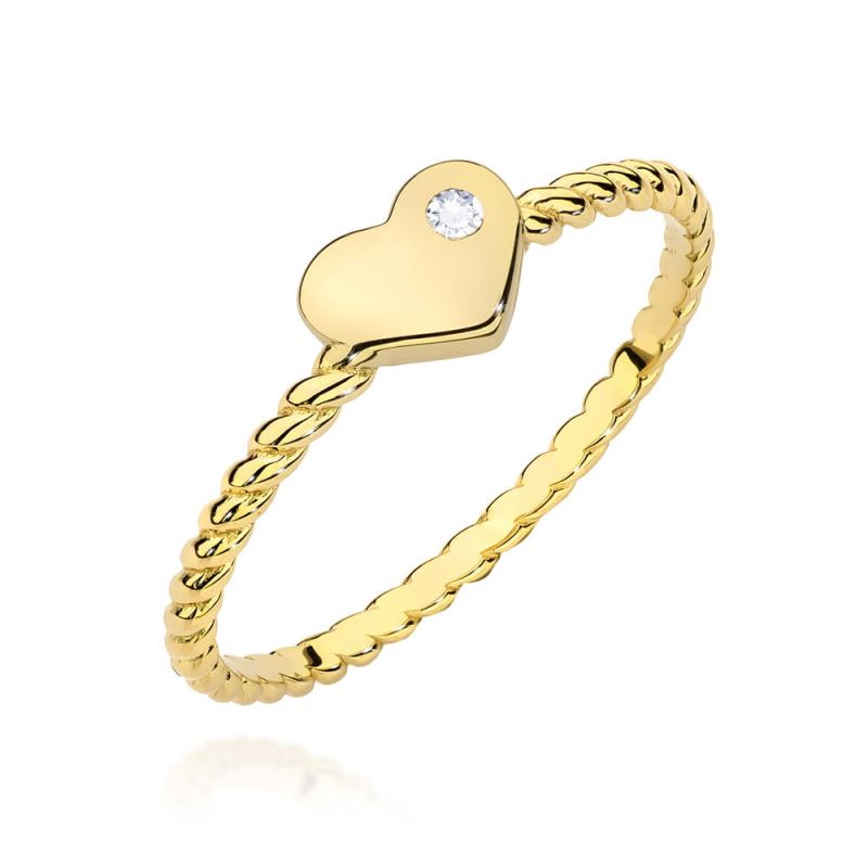 Prsteň W0610 Diamant 0,03ct žlté zlato Au 585/1000 2