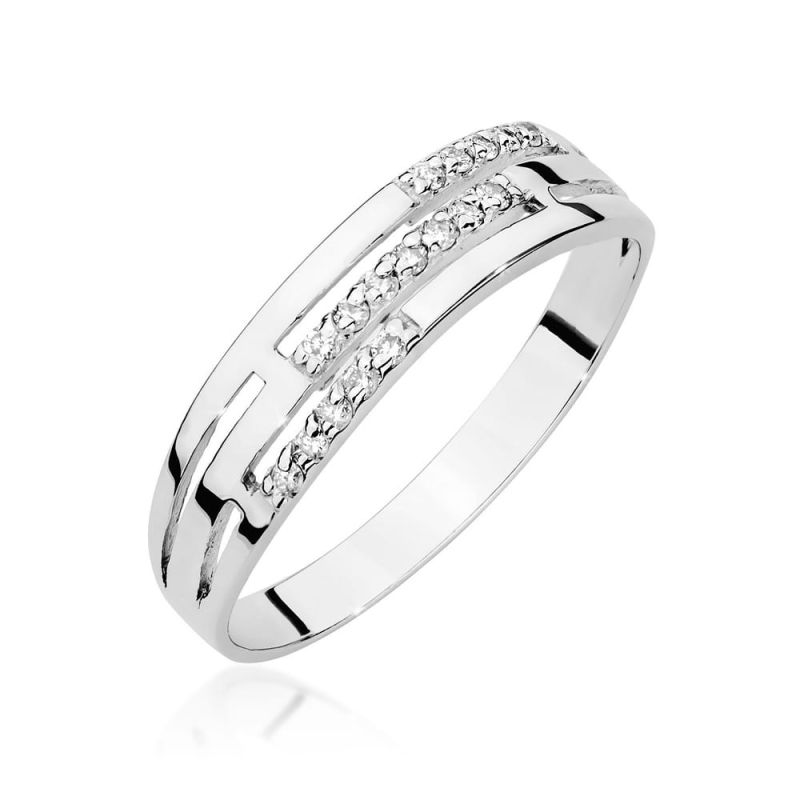 Prsteň W0612 s diamantmi, biele zlato Au 585/1000 2