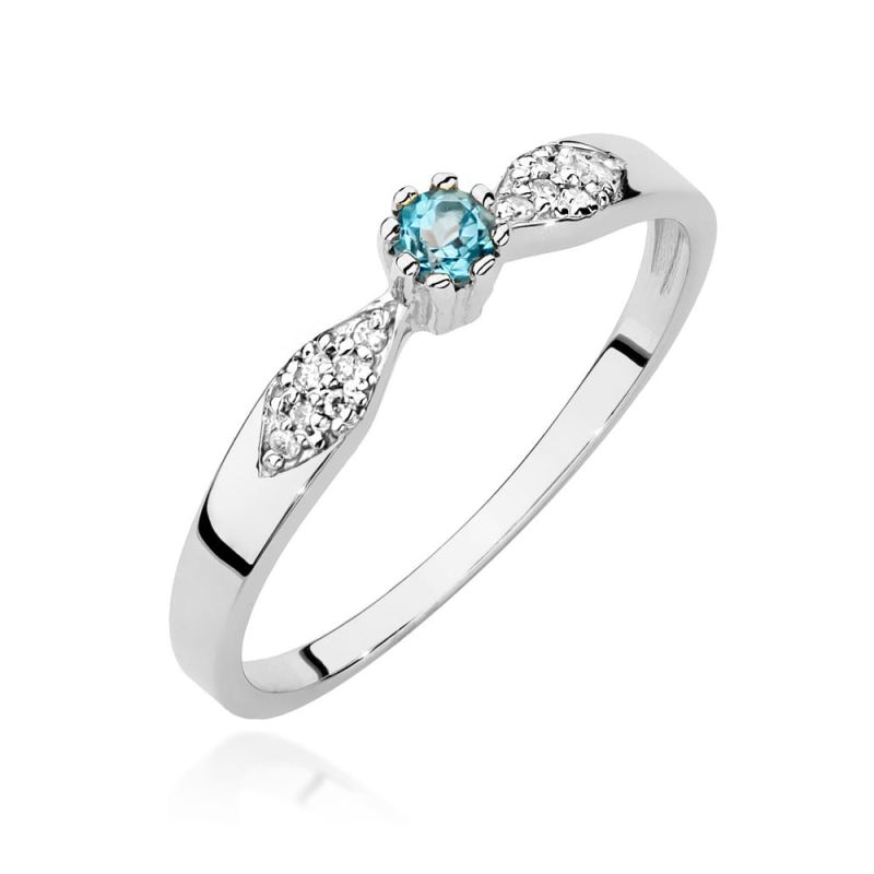 Prsteň W0613 Topaz 0,15ct biele zlato Au 585/1000 2