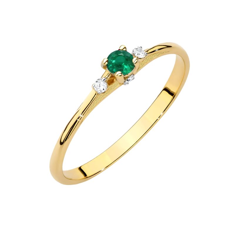 Prsteň W0614 Emerald 0,15ct žlté zlato Au 585/1000 2