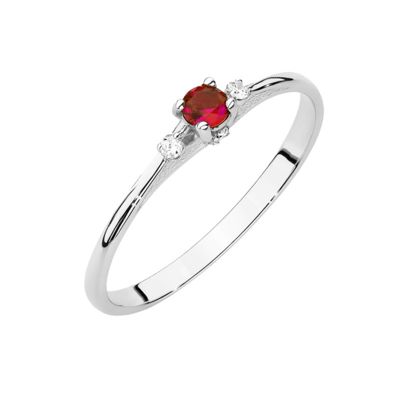 Prsteň W0614 Ruby 0,15ct biele zlato Au 585/1000 2