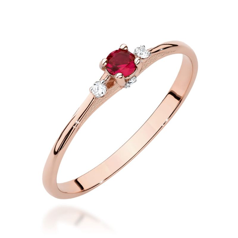 Prsteň W0614 Ruby 0,15ct ružové zlato Au 585/1000 2