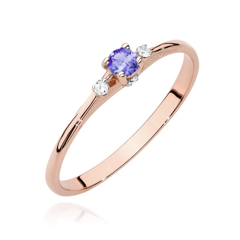 Prsteň W0614 Tanzanite 0,15ct ružové zlato Au 585/1000 2