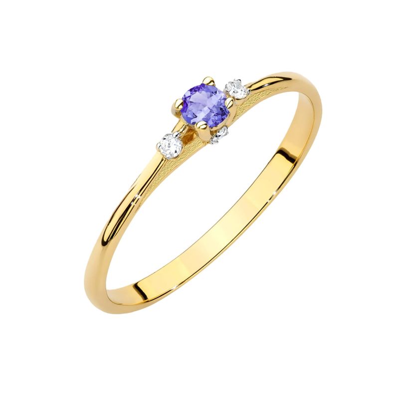 Prsteň W0614 Tanzanite 0,15ct žlté zlato Au 585/1000 2