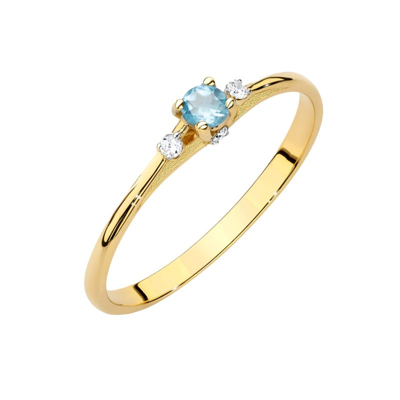 Prsteň W0614 Topaz 0,15ct žlté zlato Au 585/1000 2