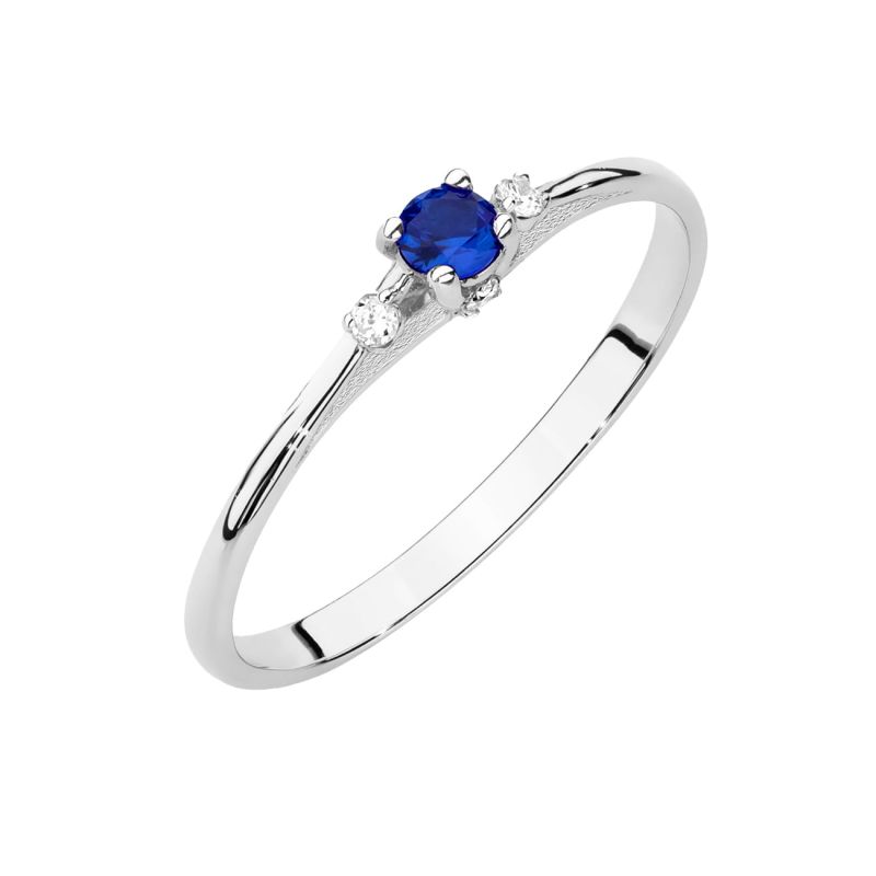 Prsteň W0614 Zafír 0,15ct biele zlato Au 585/1000 2
