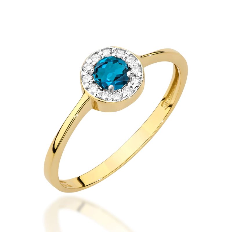 Prsteň W0616 Topaz 0,25ct žlté zlato Au 585/1000 2