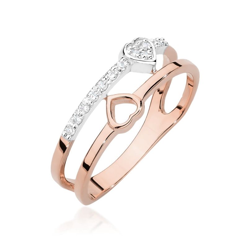 Prsteň W0617 s diamantmi ružové zlato Au 585/1000 2