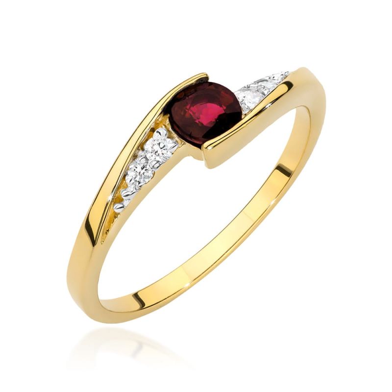 Prsteň W0618 Ruby 0,30ct žlté zlato Au 585/1000 2