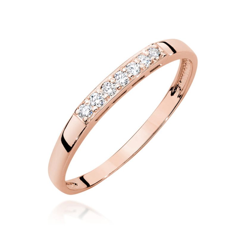 Prsteň W0619 s diamantmi, ružové zlato Au 585/1000 2