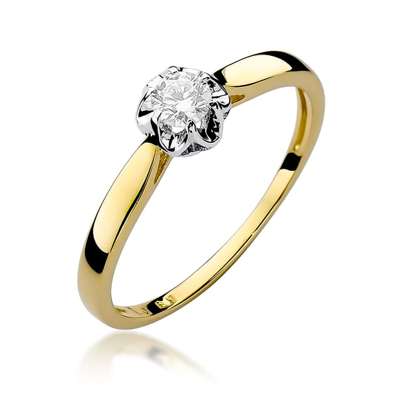 Prsteň W062 Diamant 0,15ct žlté zlato Au 585/1000 2