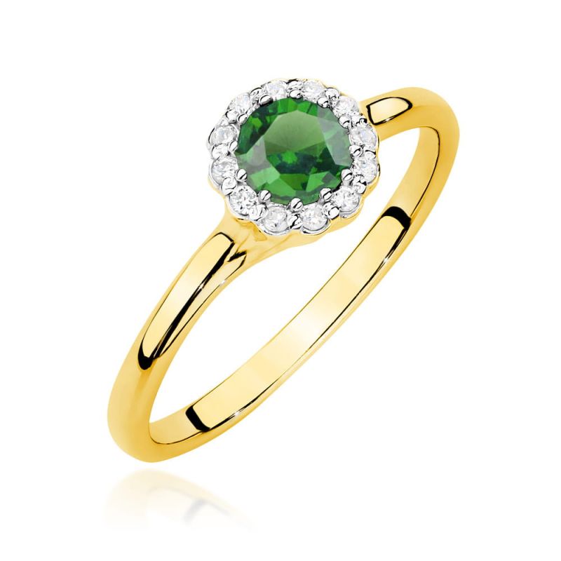 Prsteň W0622 Emerald 0,50ct žlté zlato Au 585/1000 2