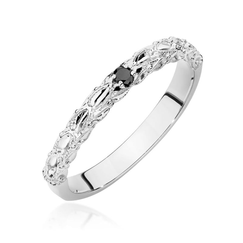 Prsteň W0633 Black Diamond 0,03ct biele zlato Au 585/1000 2
