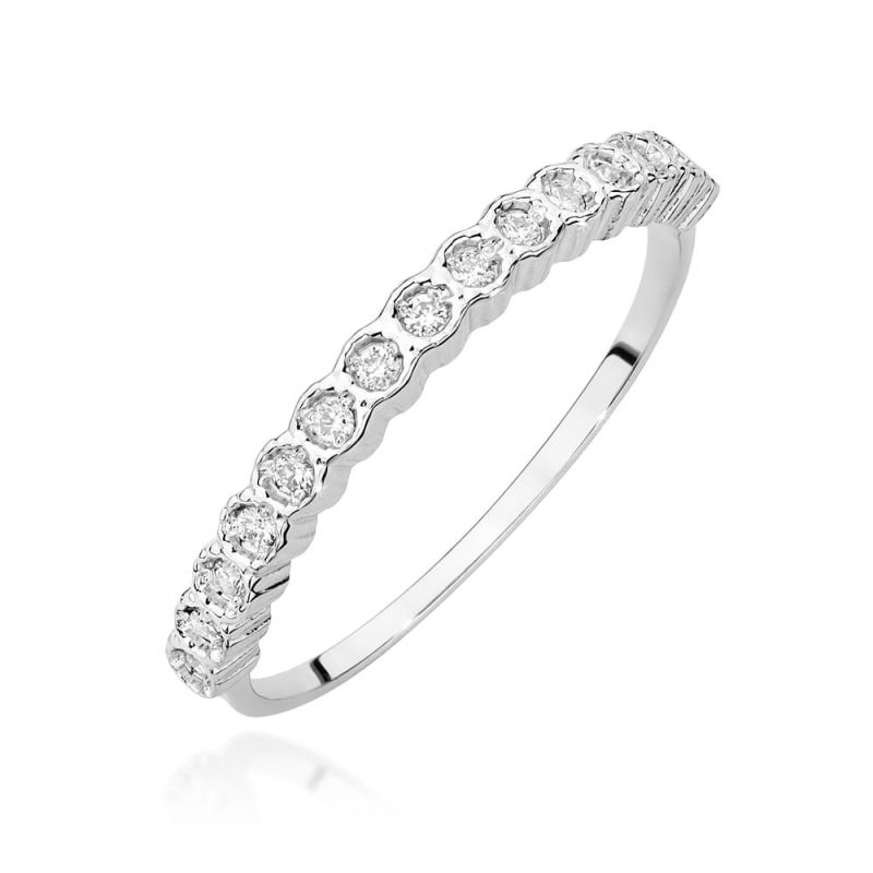 Prsteň W0634 s diamantmi, biele zlato Au 585/1000 2