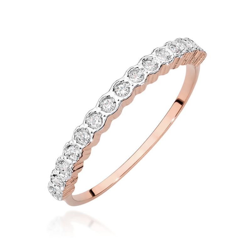 Prsteň W0634 s diamantmi, ružové zlato Au 585/1000 2