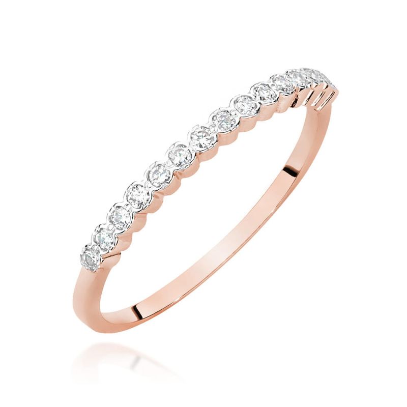 Prsteň W0635 s diamantmi, ružové zlato Au 585/1000 2