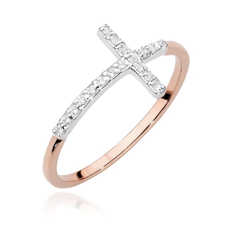Prsteň W0636 s diamantmi, ružové zlato Au 585/1000 2
