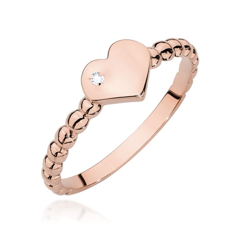 Prsteň W0637 Diamant 0,01ct ružové zlato Au 585/1000 2