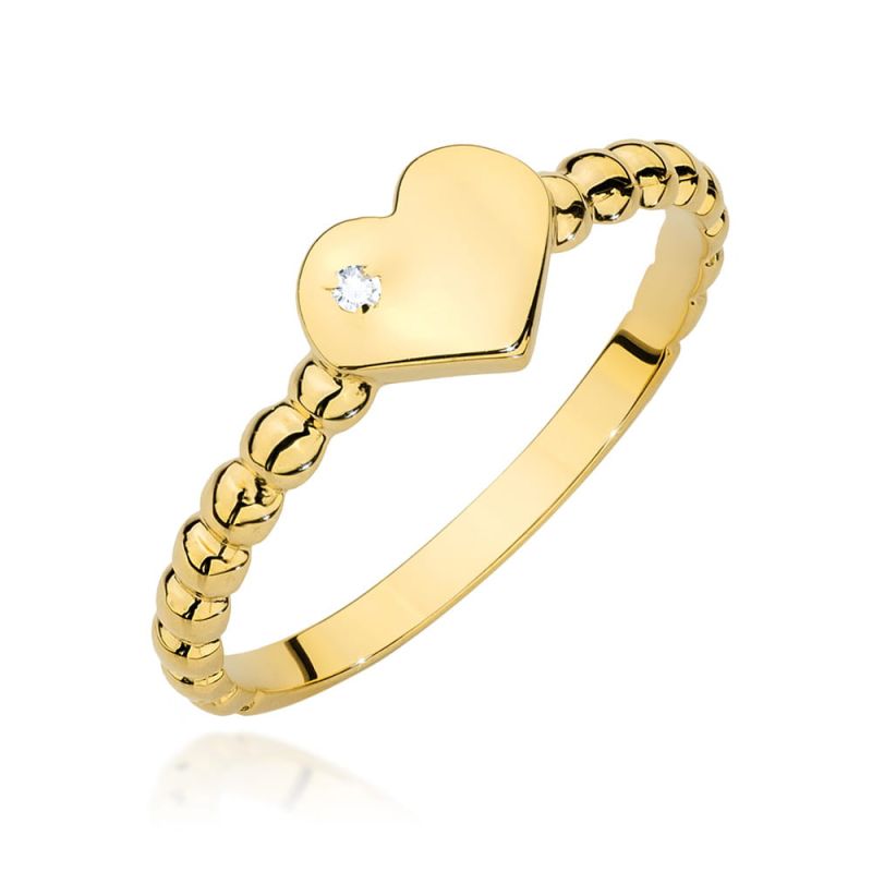 Prsteň W0637 Diamant 0,01ct žlté zlato Au 585/1000 2