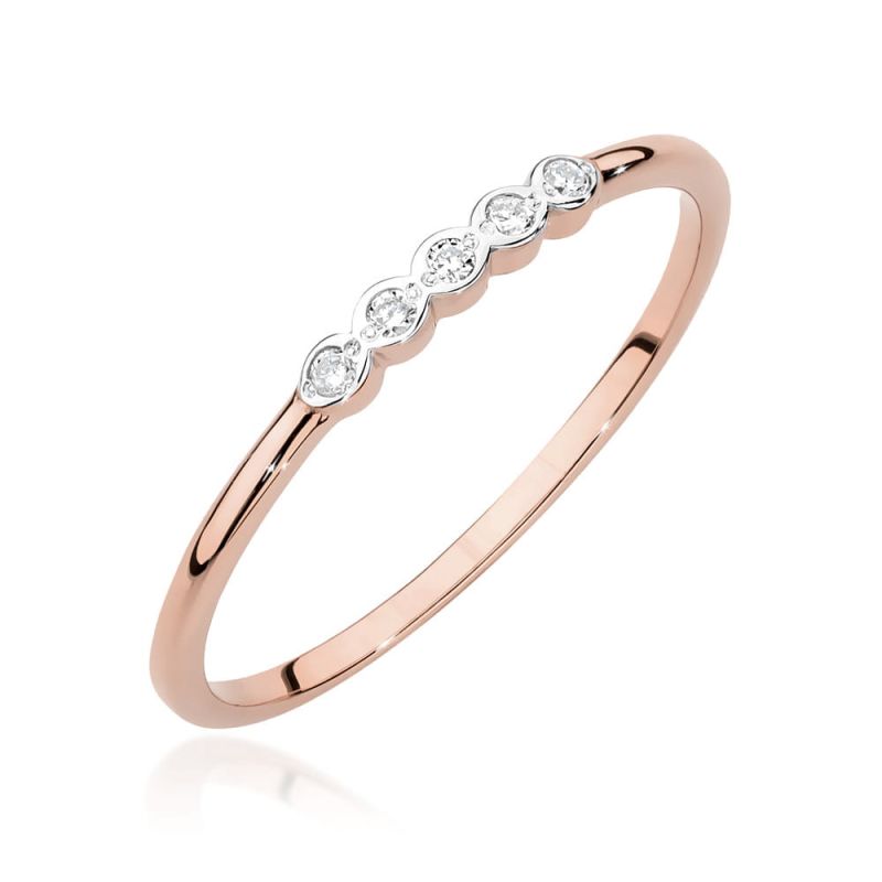 Prsteň W0638 s diamantmi, ružové zlato Au 585/1000 2
