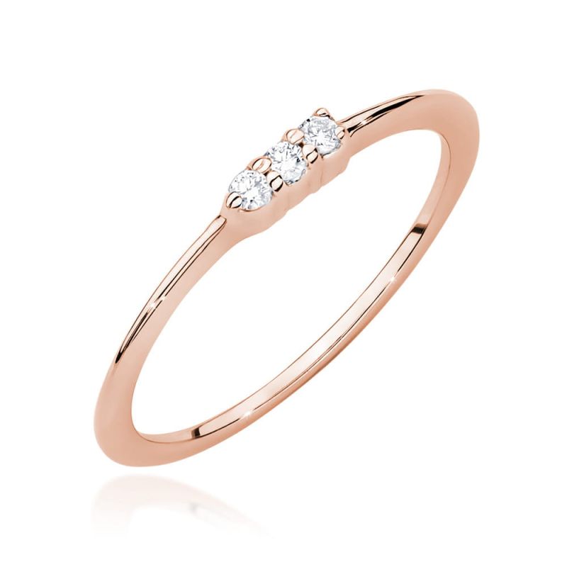 Prsteň W0639 s diamantmi, ružové zlato Au 585/1000 2