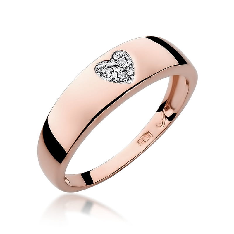 Prsteň W064 s diamantmi, ružové zlato Au 585/1000 2
