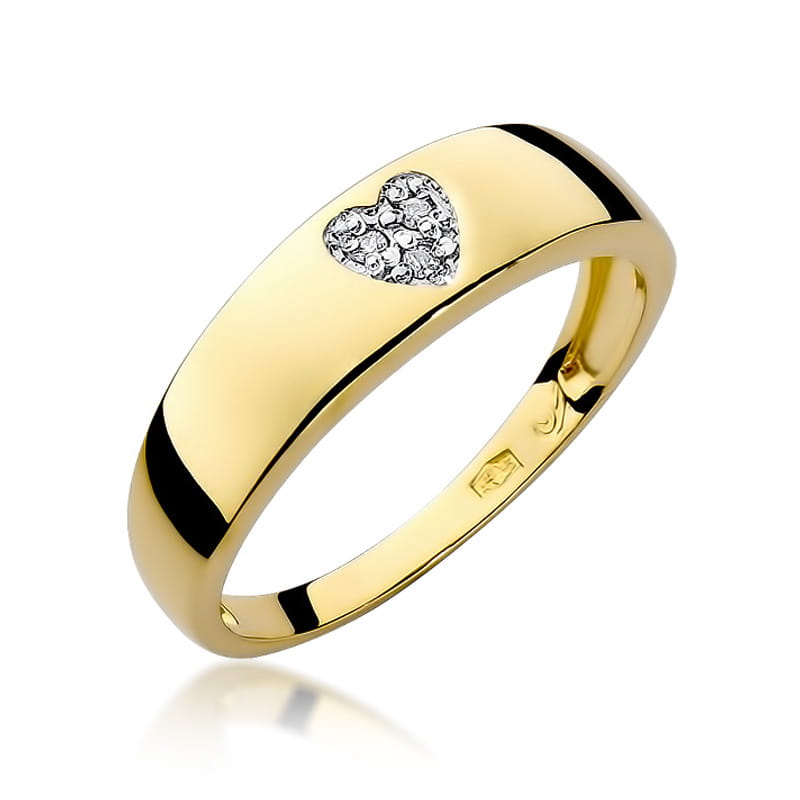 Prsteň W064 s diamantmi, žlté zlato Au 585/1000 2