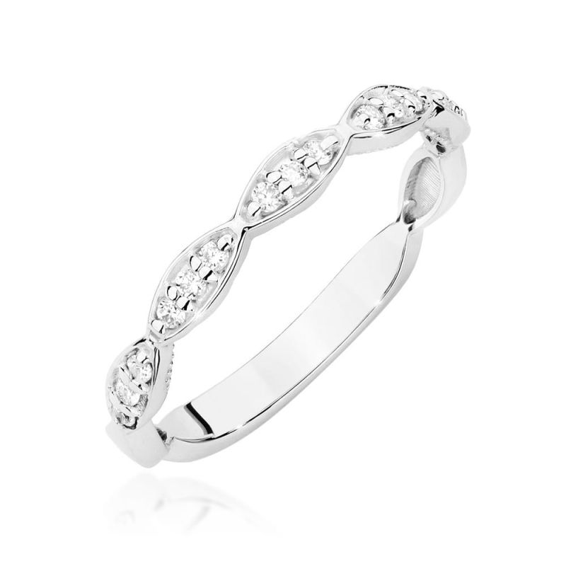 Prsteň W0640 s diamantmi, biele zlato Au 585/1000 2