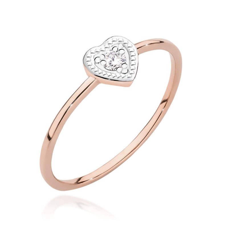 Prsteň W0642 Diamant 0,02ct ružové zlato Au 585/1000 2