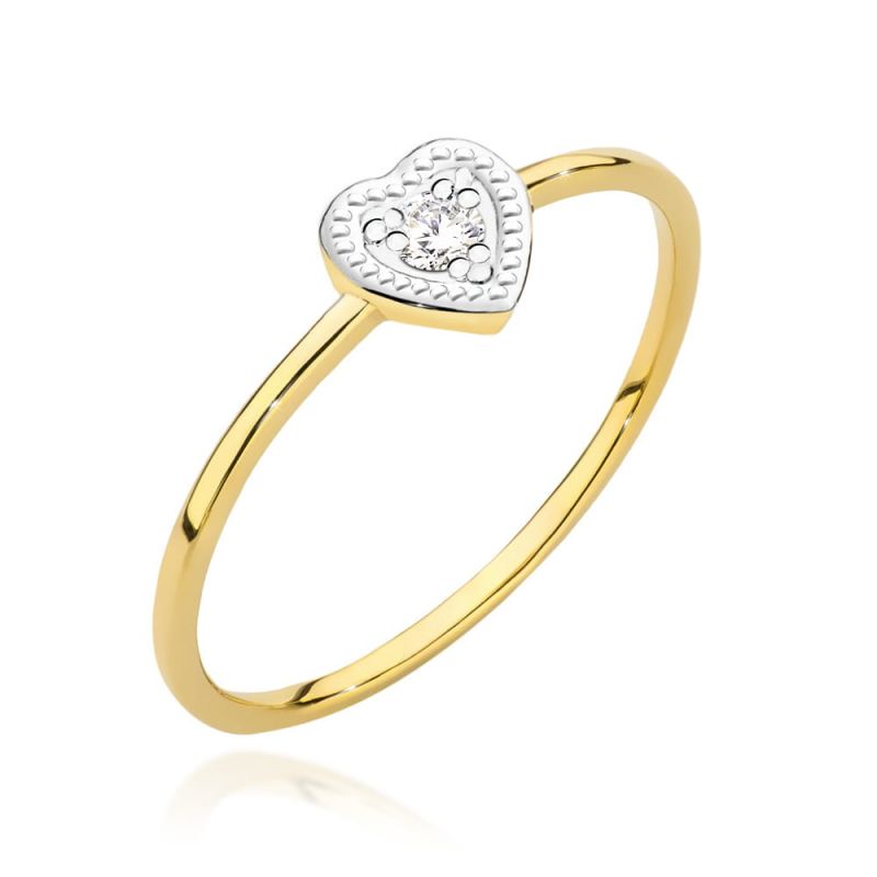 Prsteň W0642 Diamant 0,02ct žlté zlato Au 585/1000 2