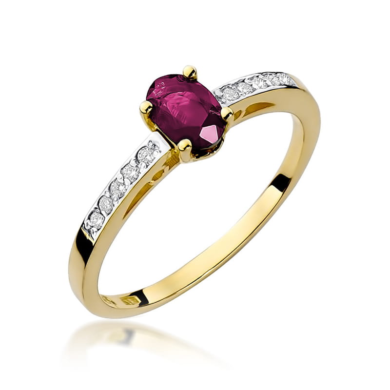 Prsteň W067 Ruby 0,60ct žlté zlato Au 585/1000 2