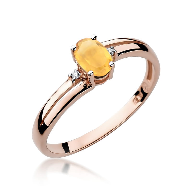 Prsteň W068 Citrín 0,60ct ružové zlato Au 585/1000 2