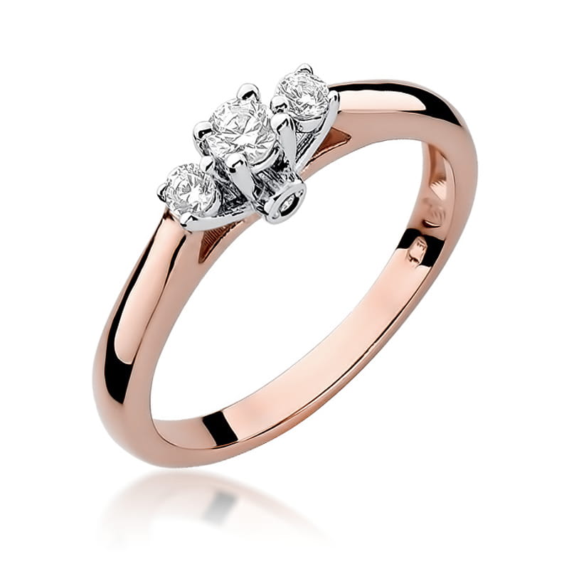 Prsteň W069 Diamant 0,10ct ružové zlato Au 585/1000 2