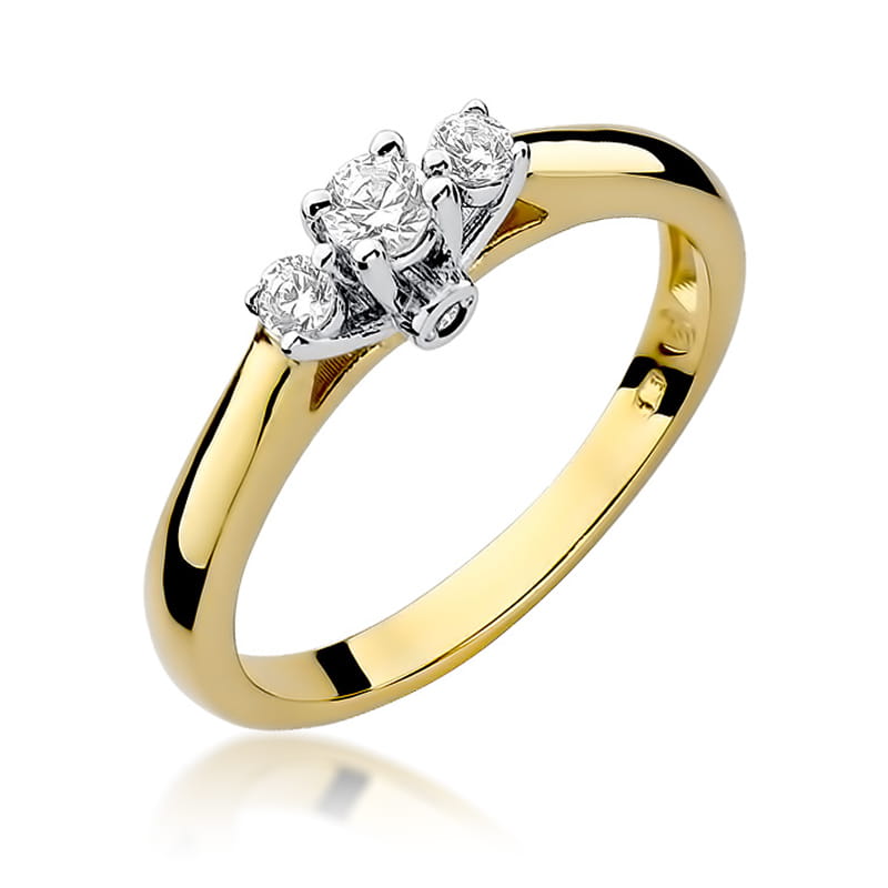 Prsteň W069 Diamant 0,10ct žlté zlato Au 585/1000 2