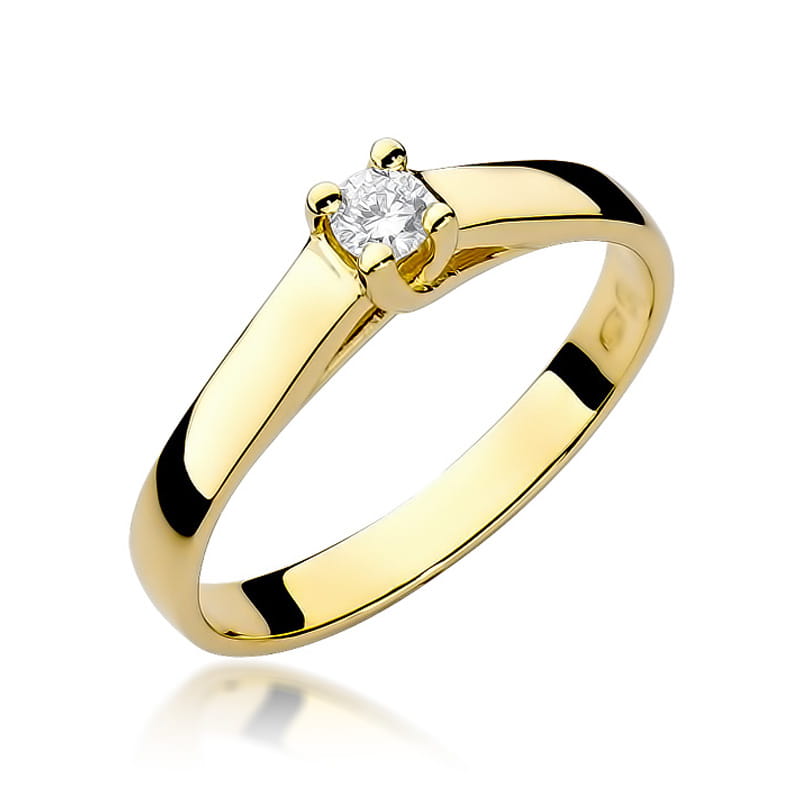 Prsteň W070 Diamant 0,10ct žlté zlato Au 585/1000 2