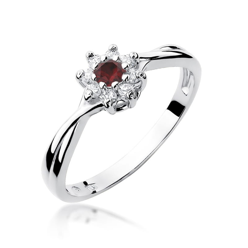 Prsteň W072 Ruby 0,15ct biele zlato Au 585/1000 2