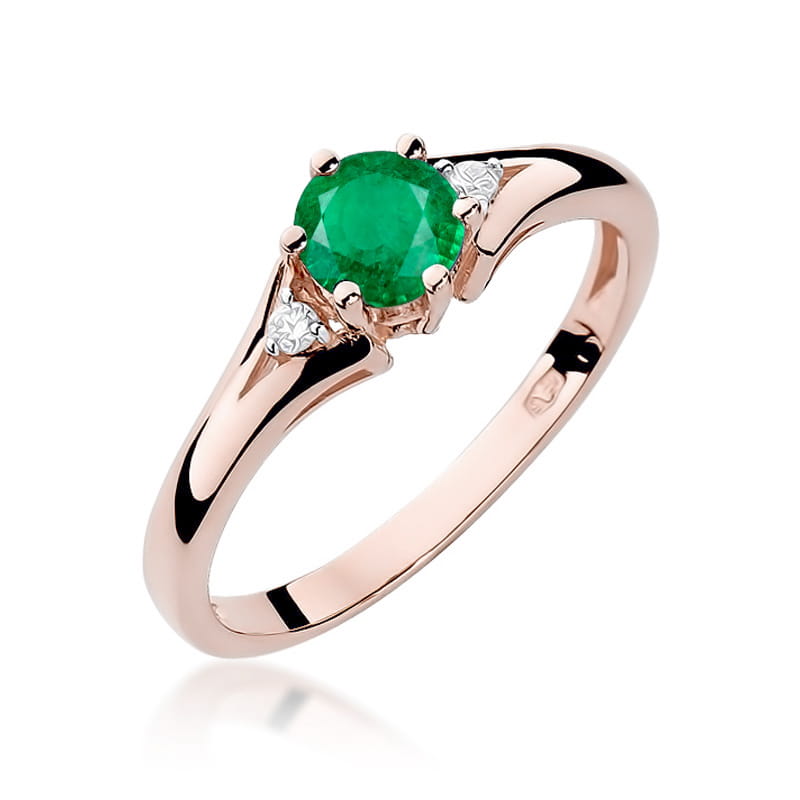 Prsteň W076 Emerald 0,50ct ružové zlato Au 585/1000 2