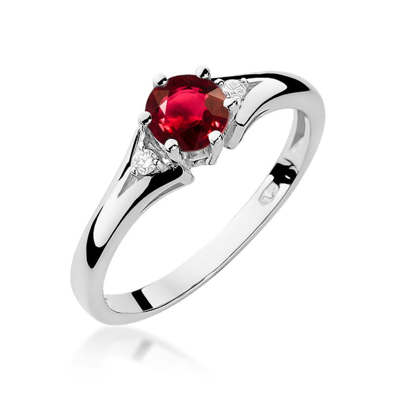 Prsteň W076 Ruby 0,60ct biele zlato Au 585/1000 2