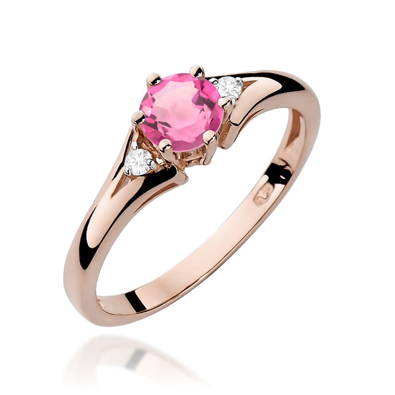 Prsteň W076 Ružový Topaz 0,60ct ružové zlato Au 585/1000 2