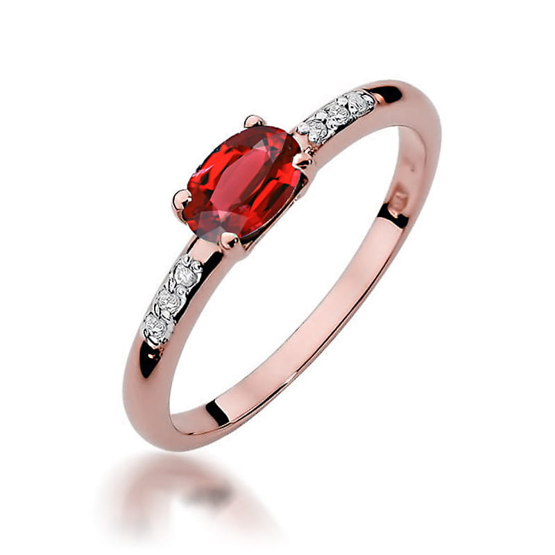 Prsteň W077 Ruby 0,60ct ružové zlato Au 585/1000 2