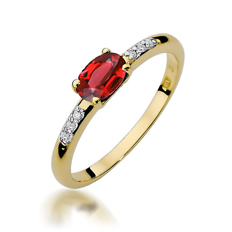 Prsteň W077 Ruby 0,60ct žlté zlato Au 585/1000 2