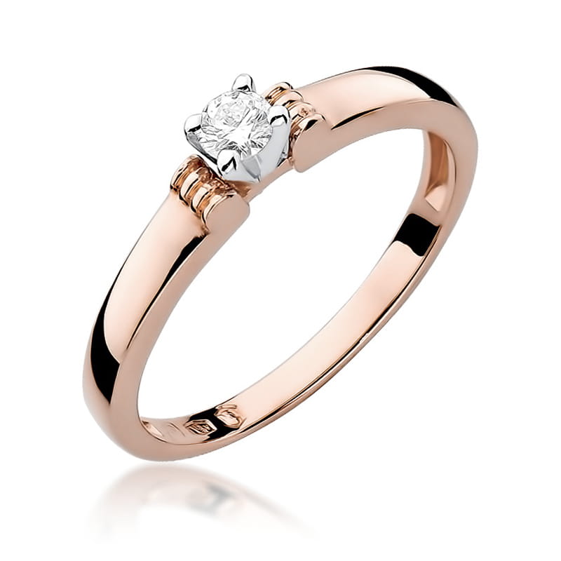 Prsteň W081 Diamant 0,15ct ružové zlato Au 585/1000 2