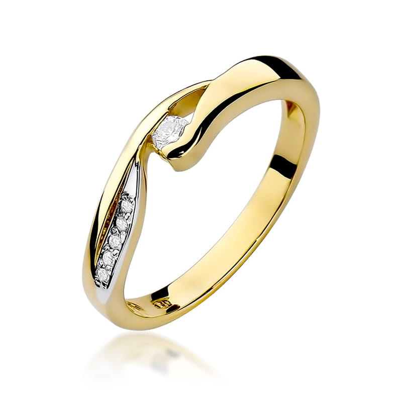 Prsteň W082 Diamant 0,05ct žlté zlato Au 585/1000 2