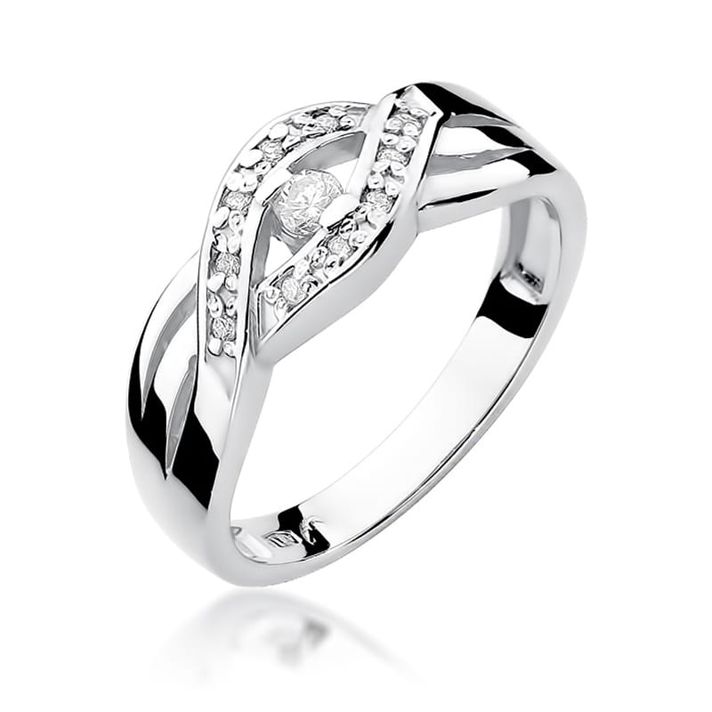 Prsteň W083 Diamant 0,05ct biele zlato Au 585/1000 2